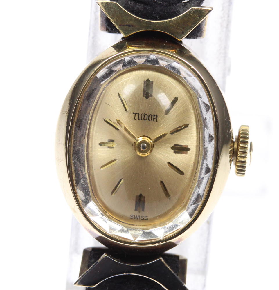 ベルト訳あり☆【TUDOR】チュードル カットガラス アンティーク 手巻き レディース【中古】