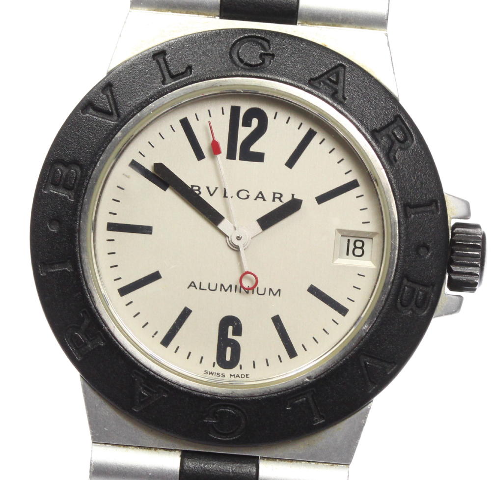 【BVLGARI】ブルガリ アルミニウム デイト AL32A クォーツ ボーイズ【中古】