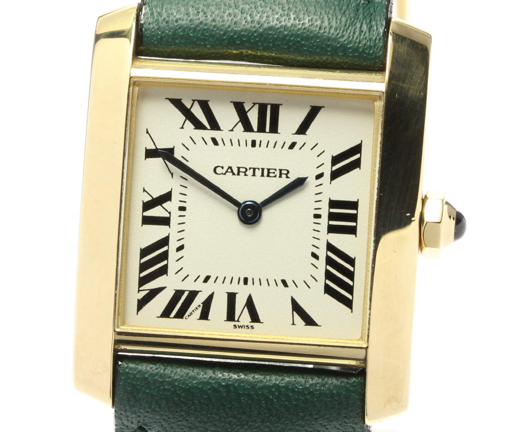 ☆良品【CARTIER】カルティエ K18YG タンクフランセーズMM W5000356 クォーツ ボーイズ【中古】
