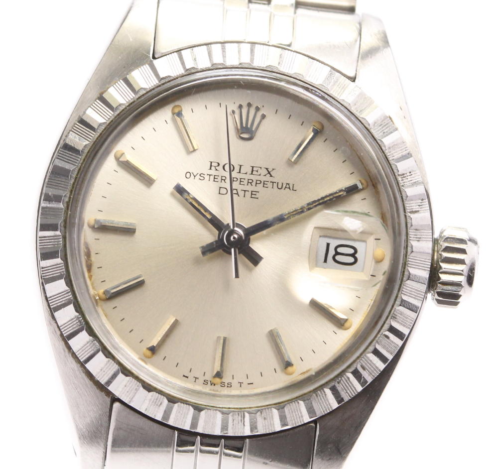 ☆訳あり【ROLEX】ロレックス オイスター パーペチュアル デイト 6924 cal.2030 自動巻き レディース【中古】