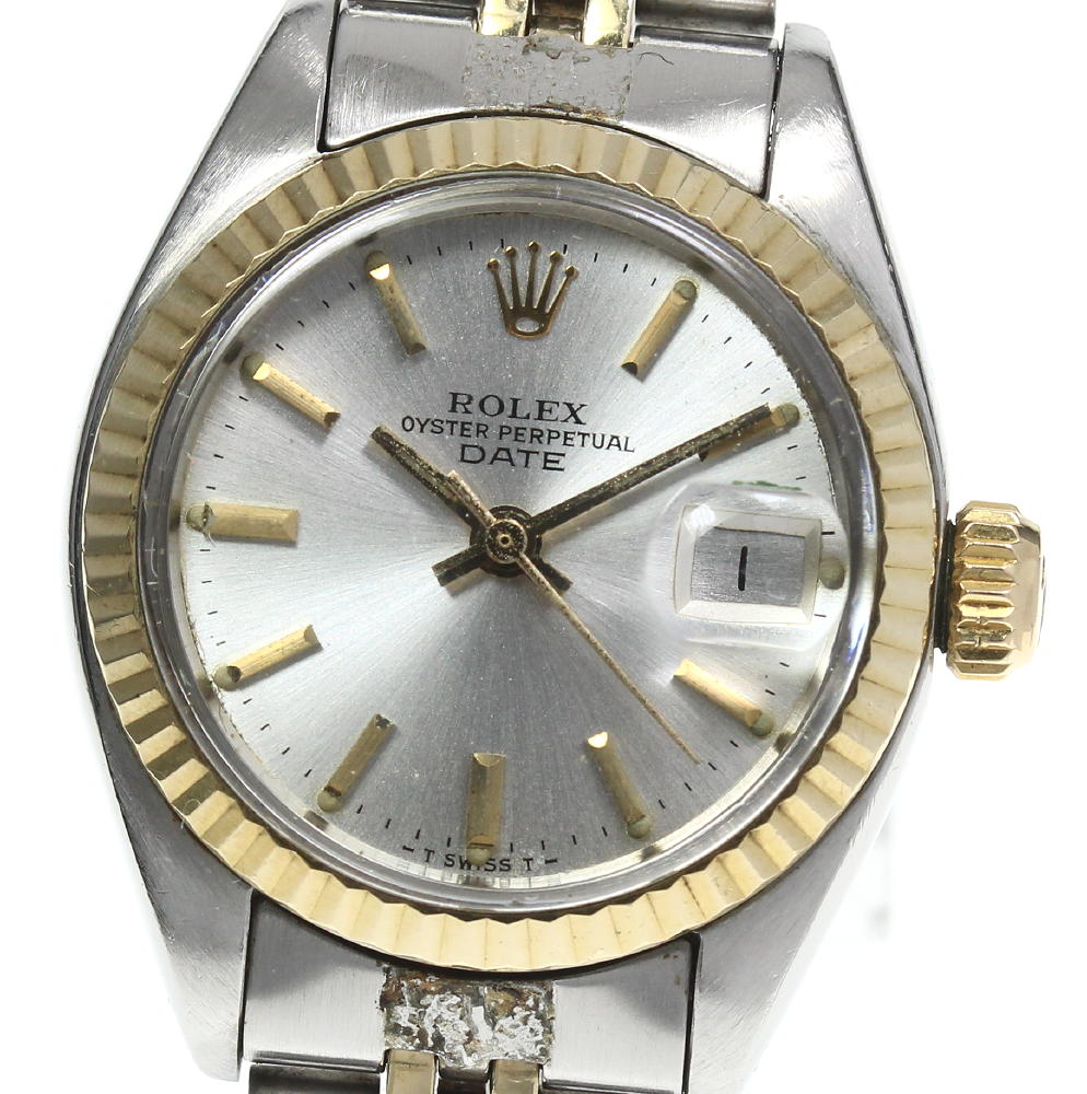 ☆ジャンク【ROLEX】ロレックス オイスター パーペチュアル デイト 6917 cal.1400 自動巻き レディース【中古】