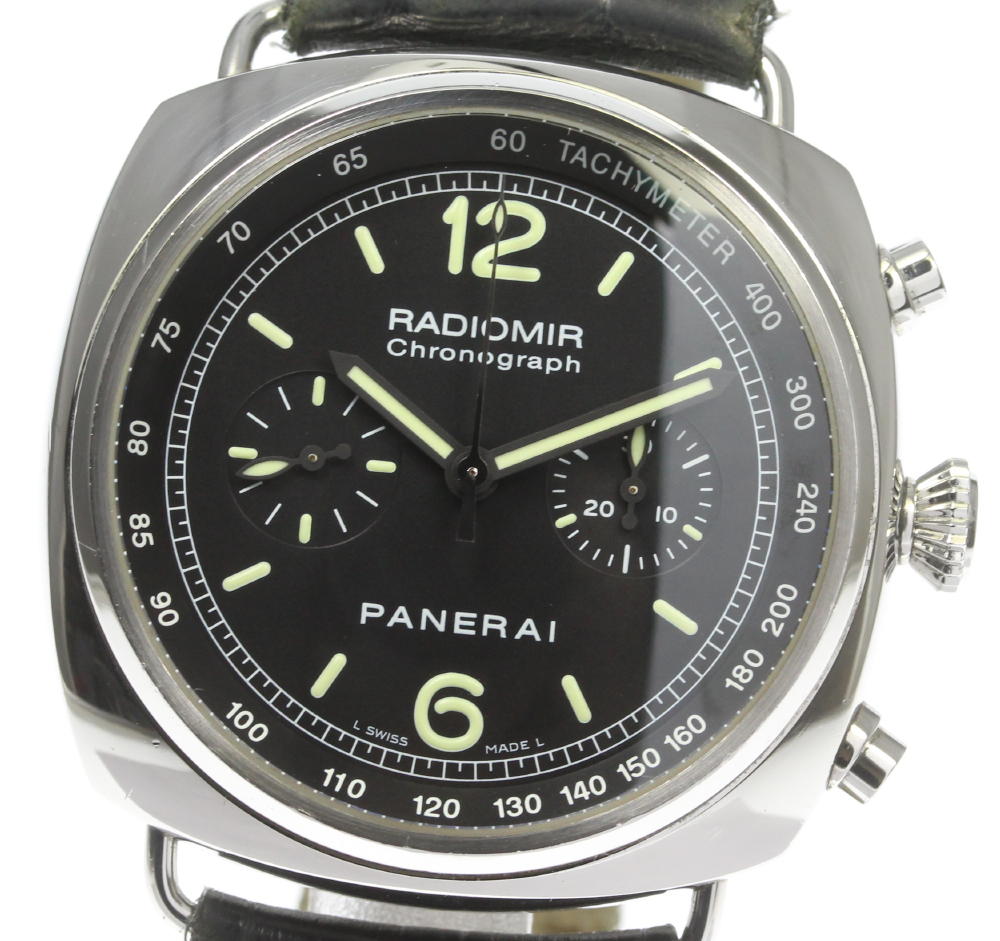 ベルト訳あり☆【PANERAI】パネライ ラジオミール クロノグラフ PAM00288 自動巻き メ ...