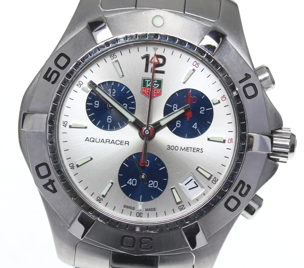 最も優遇 良品 Heuer タグホイヤー アクアレーサー クロノグラフ Caf1111 クォーツ メンズ ポイント10倍 Mffertilidademasculina Com Br