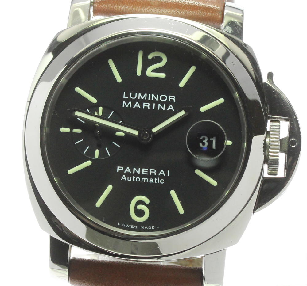 箱保付き ベルト訳あり☆【PANERAI】パネライ ルミノールマリーナ PAM00104 自動巻き  ...