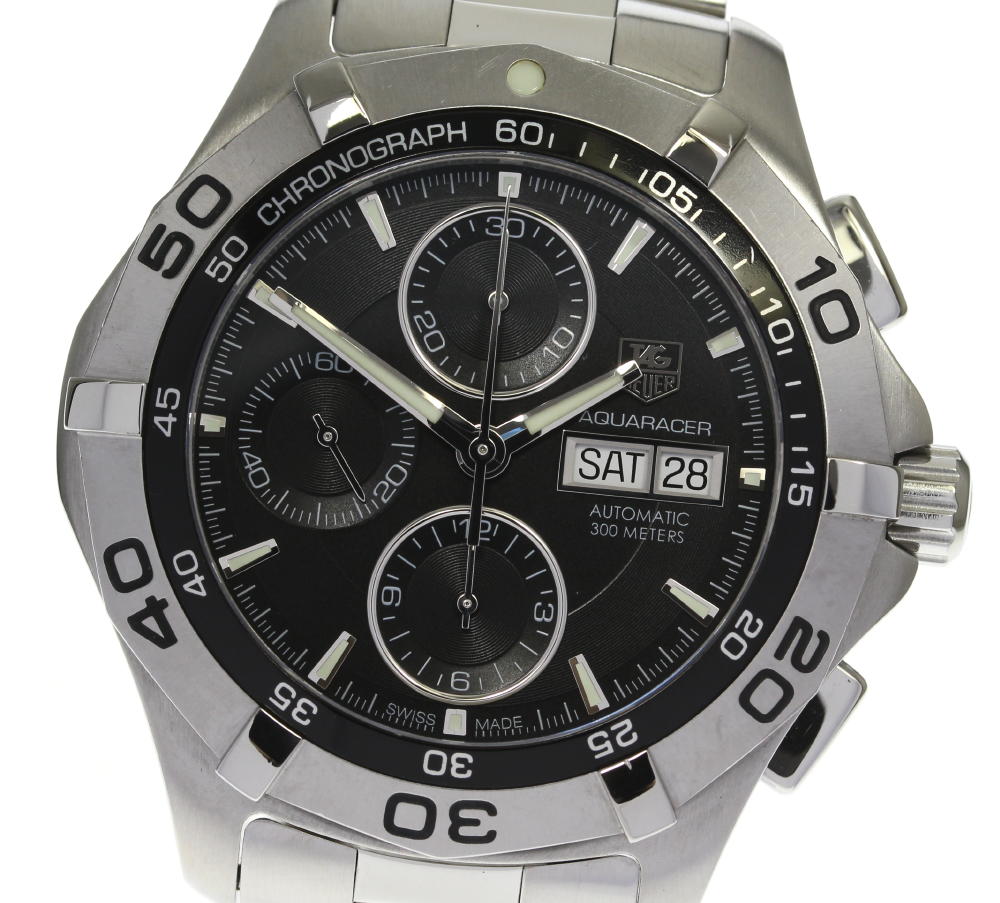 ☆良品 箱保証書付【TAG HEUER】タグホイヤー アクアレーサー クロノグラフ デイデイト CA ...