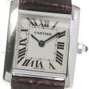 【CARTIER】カルティエ K18WG タンクフランセーズSM W5001256 クォーツ レディ ...