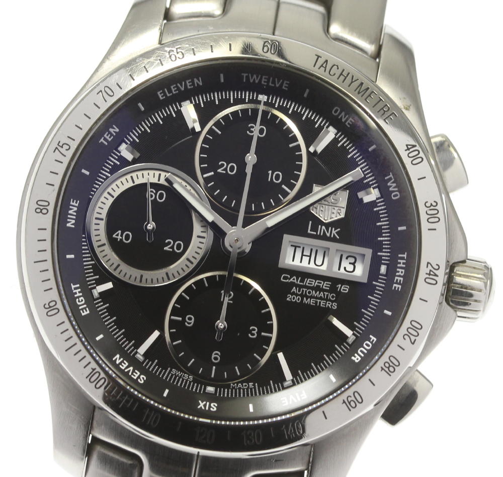 【TAG HEUER】タグホイヤー リンク デイデイト クロノグラフ CJF211A.BA0594  ...