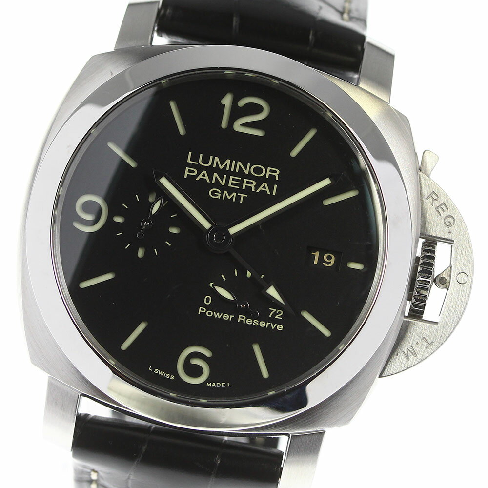 箱保付き ☆良品【PANERAI】パネライ ルミノール1950 3デイズ GMT PAM00321  ...