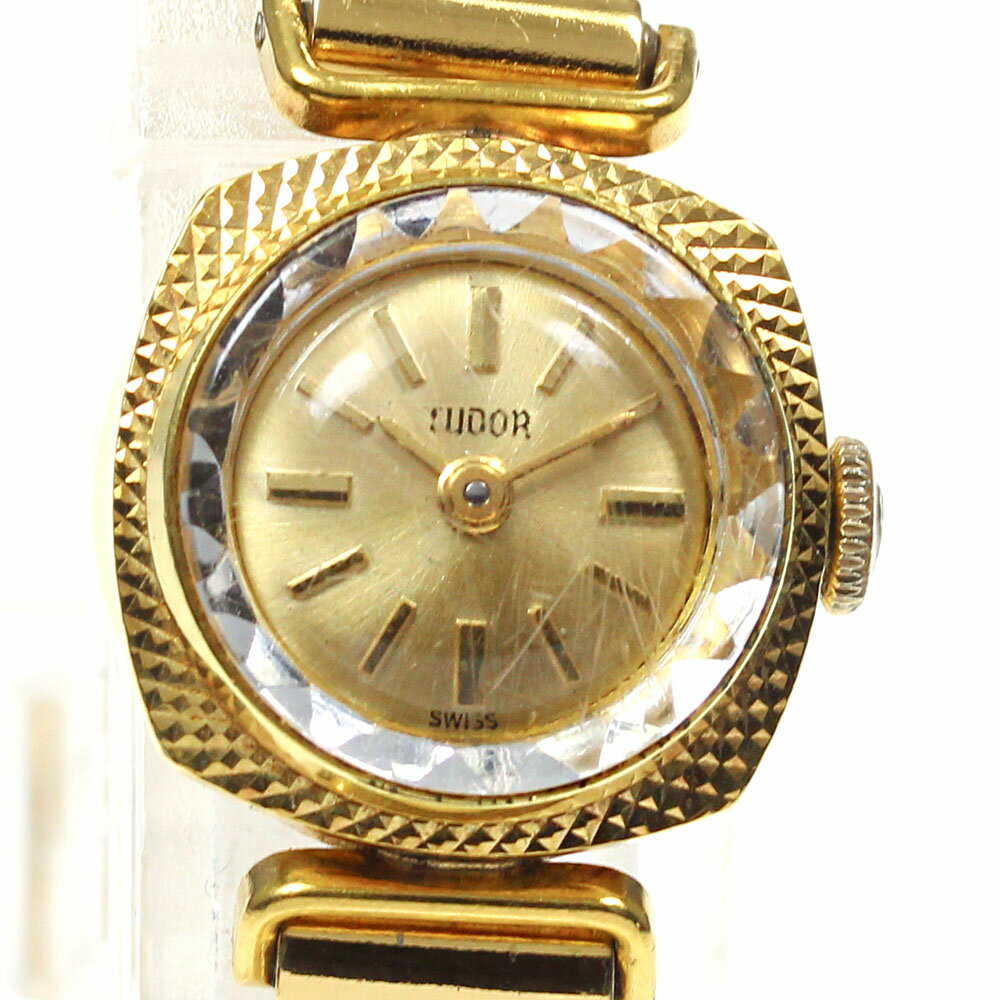 【TUDOR】チュードル K18YG アンティーク カットガラス cal.2411 手巻き レディー ...