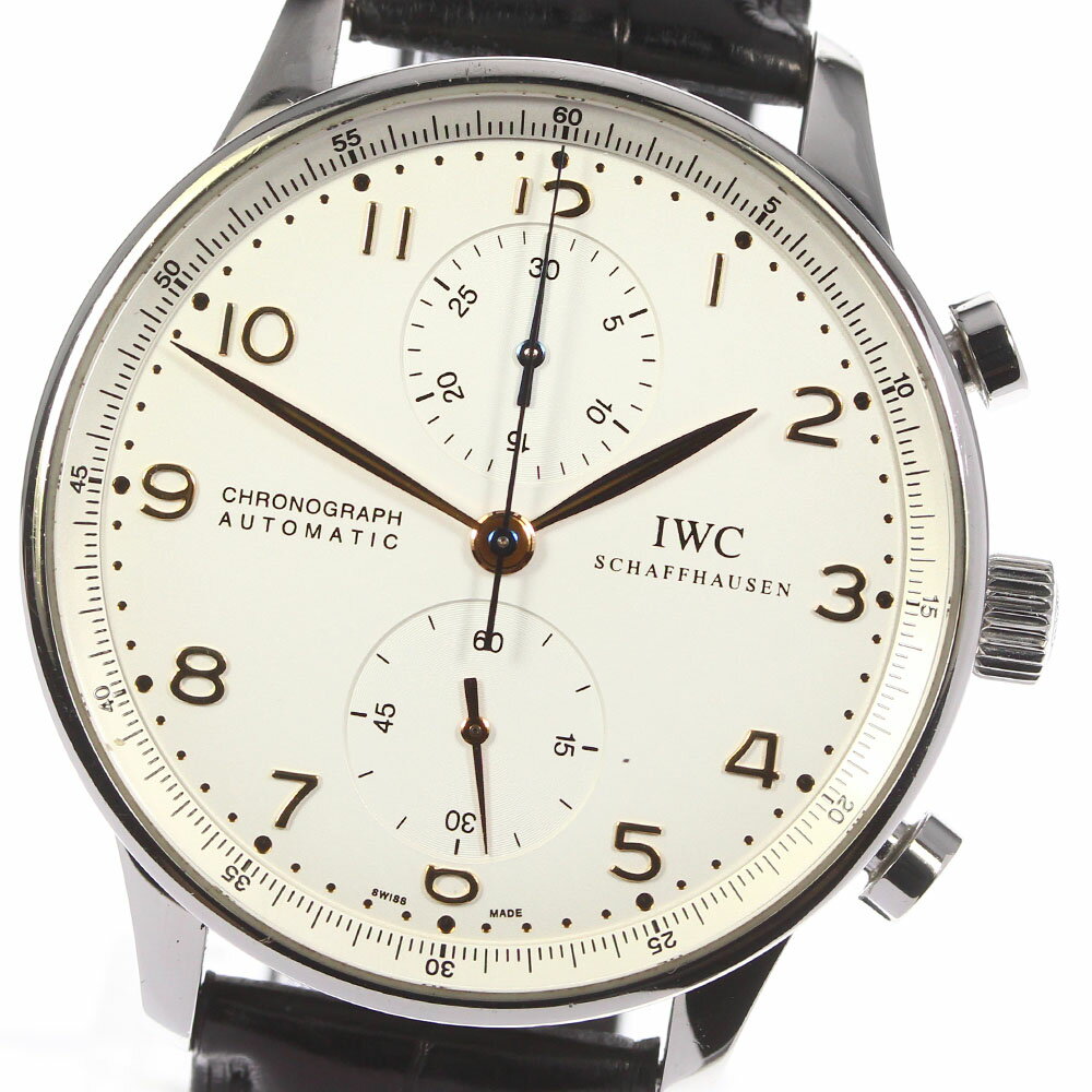 ☆良品★保証書付き【IWC SCHAFFHAUSEN】IWC ポルトギーゼ クロノグラフ IW371 ...