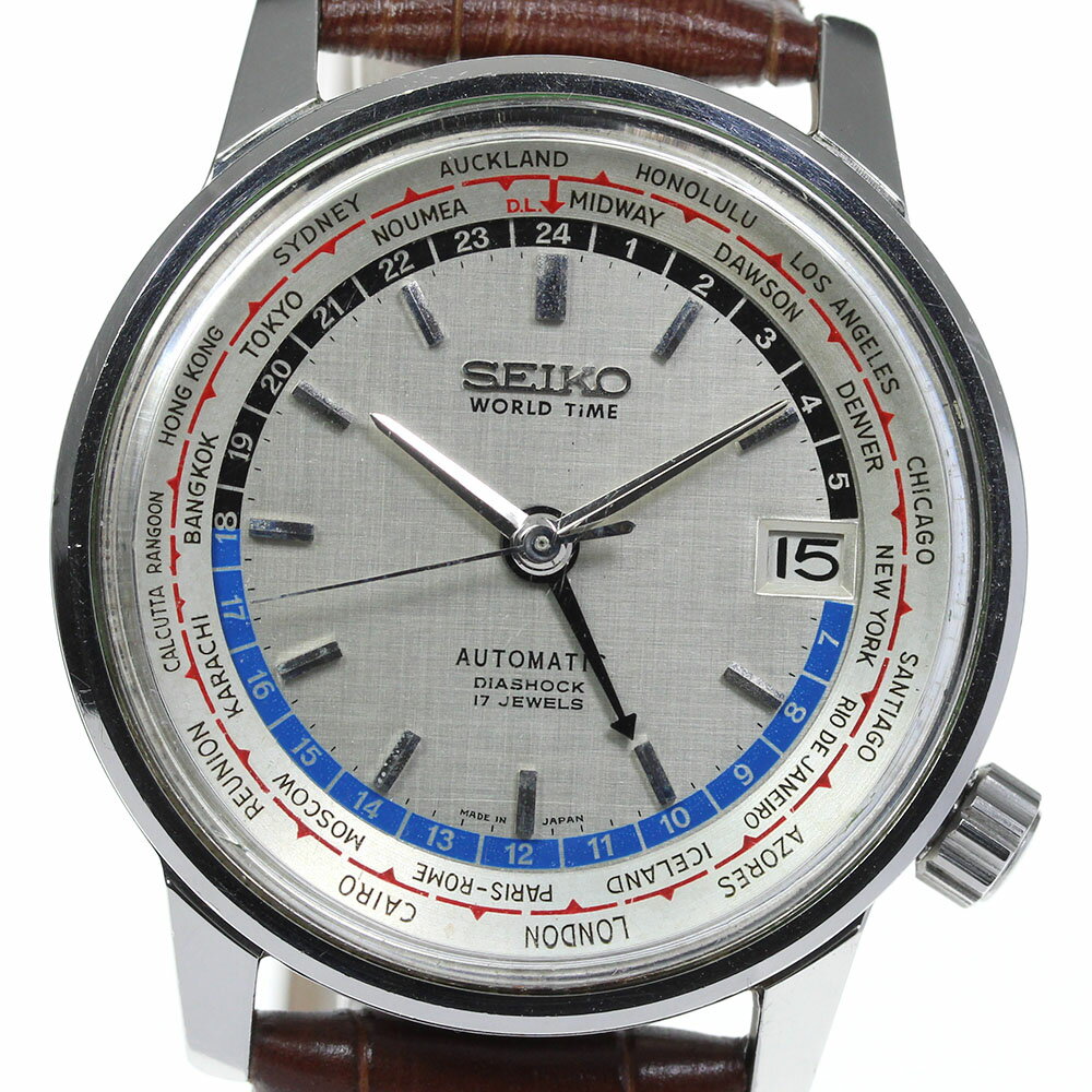 ☆訳あり【SEIKO】セイコー ワールドタイム 東京オリンピックモデル ヴィンテージ 6217-7000 自動巻き メンズ【ev20】【中古】