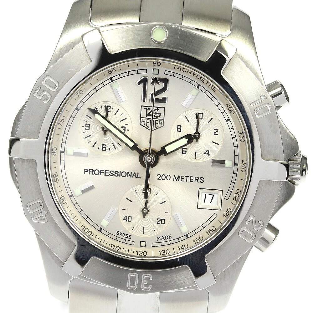 ☆良品★保証書付き【TAG HEUER】タグホイヤー エクスクルーシブ クロノグラフ CN1111 クォーツ メンズ【中古】