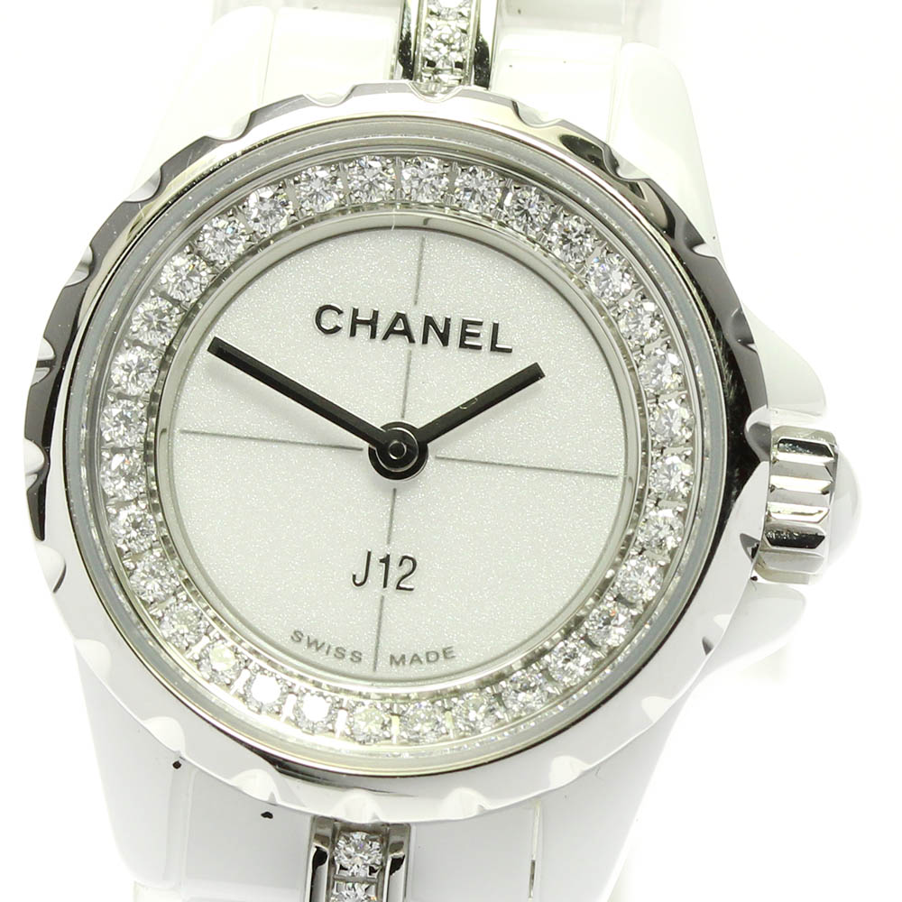 シャネル CHANEL H5238 J12 XS 白セラミック ブレスダイヤ クォーツ レディース 美品 _639749【中古】のサムネイル