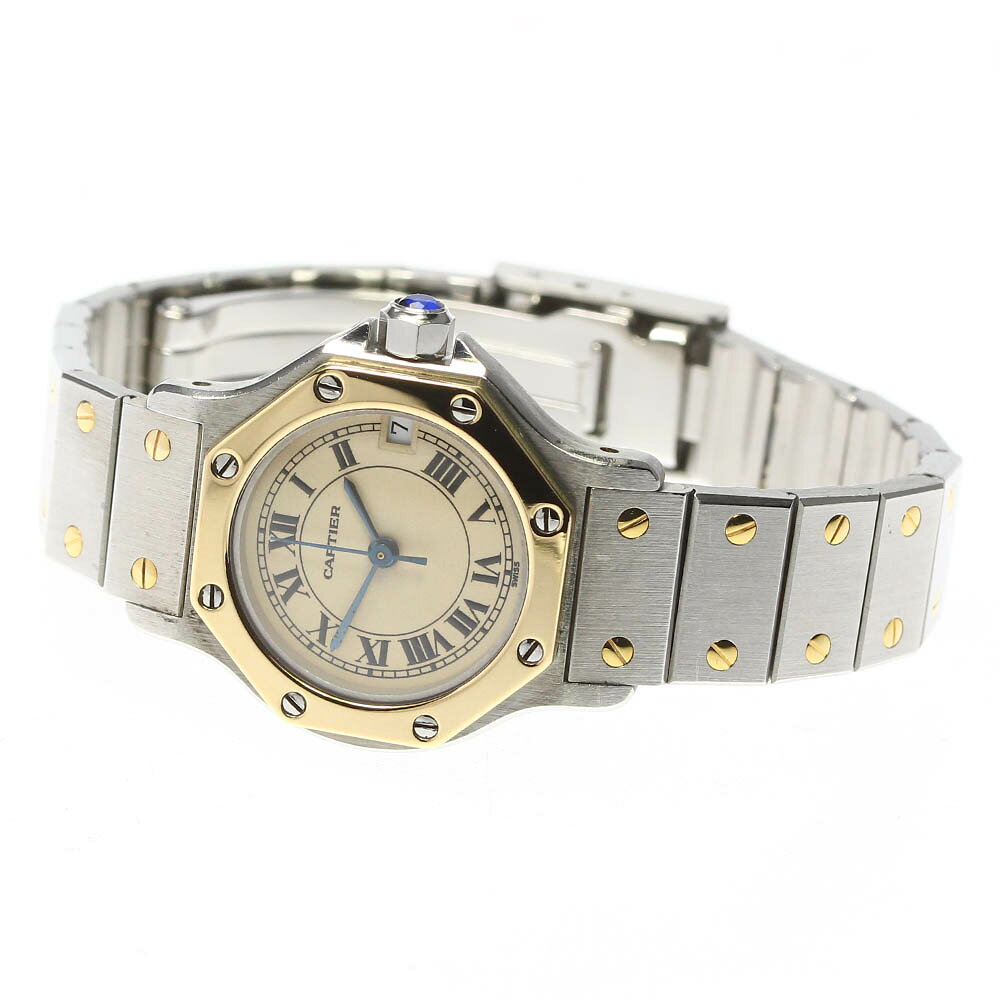 ☆良品【CARTIER】カルティエ サントスオクタゴンSM デイト クォーツ レディース【中古】