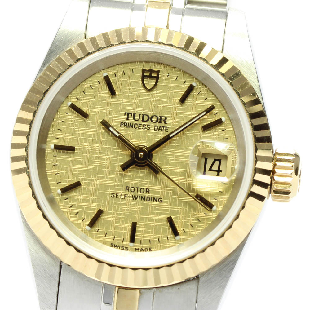 ☆良品★保証書付き【TUDOR】チュードル プリンセス オイスターデイト 92413 自動巻き レデ ...