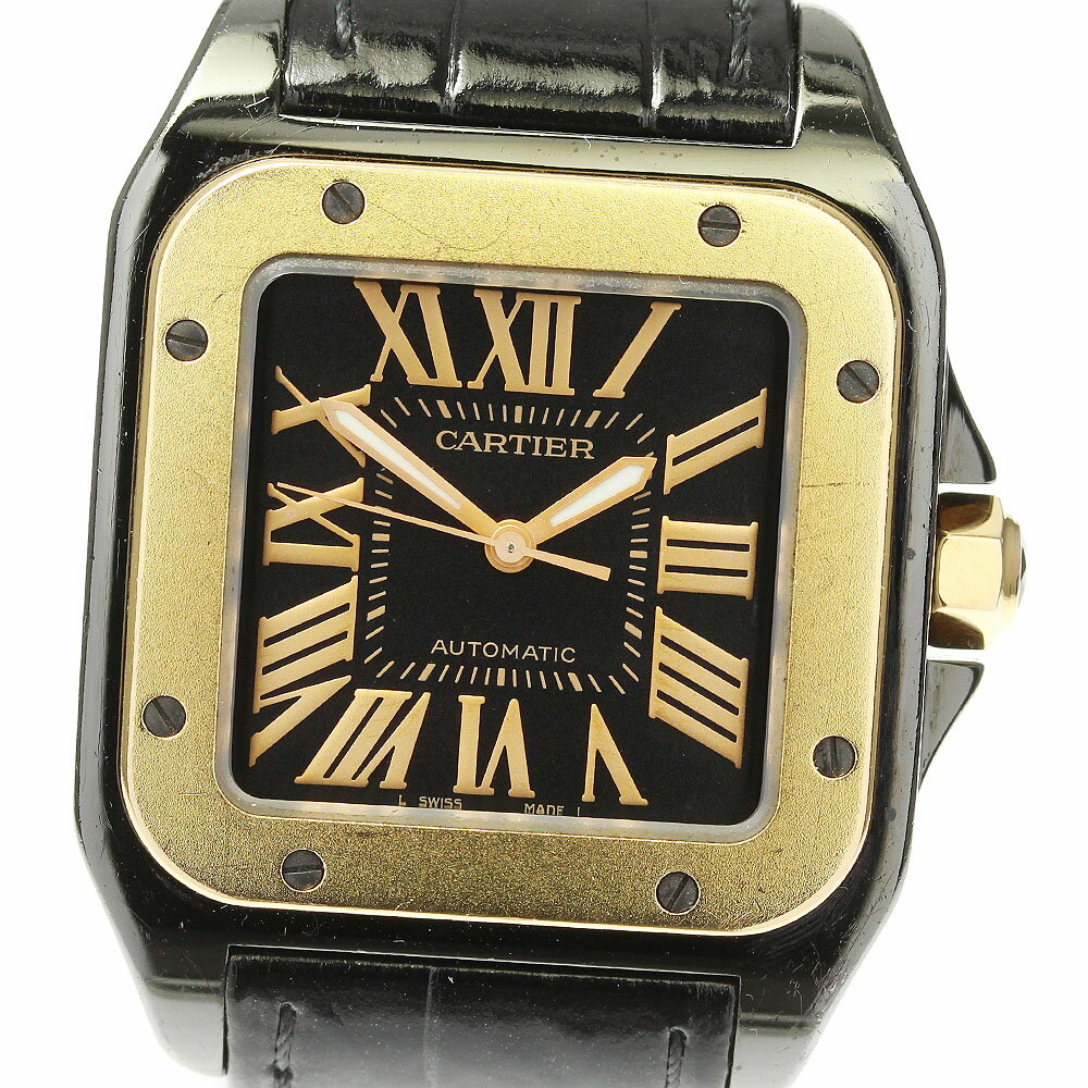 ベルト訳あり☆【CARTIER】カルティエ サントス100 MM W2020007 自動巻き ボーイズ【中古】