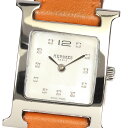 ☆良品★内箱・保証書付き【HERMES】エルメス Hウォッチ ミニ 11Pダイヤ HH1.210 クォーツ レディース【ev20】【中古】