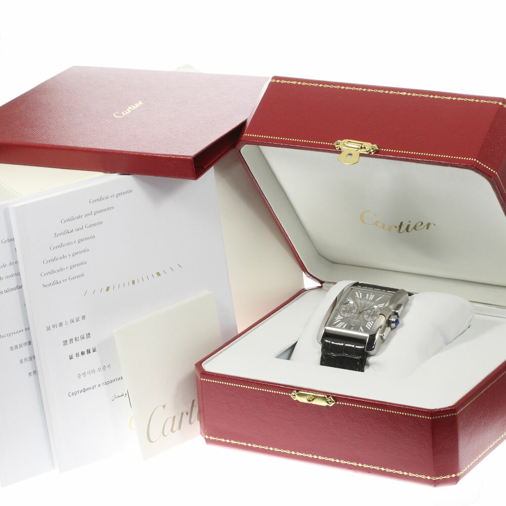 ☆良品★箱・保証書付き【CARTIER】カルティエ タンクMC デイト W5330008 自動巻き メンズ【中古】