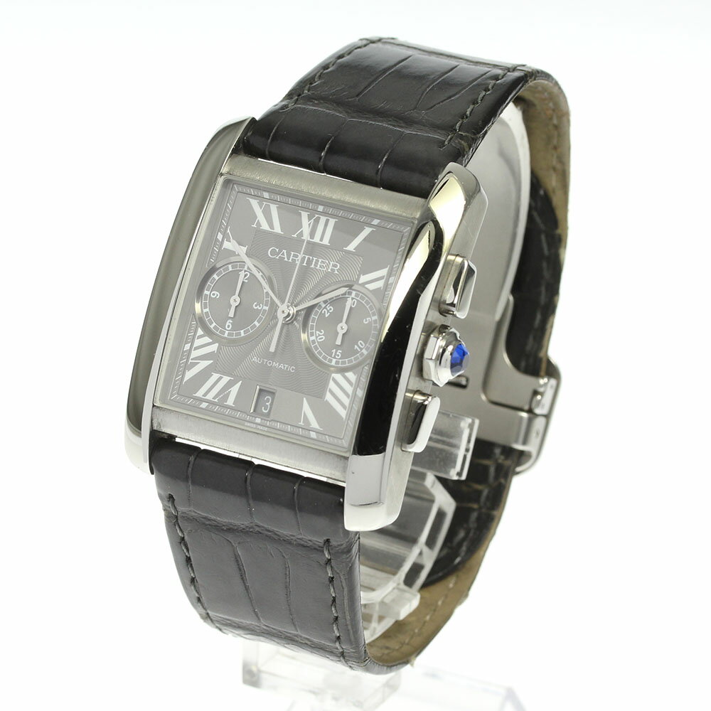 ☆良品★箱・保証書付き【CARTIER】カルティエ タンクMC デイト W5330008 自動巻き メンズ【中古】