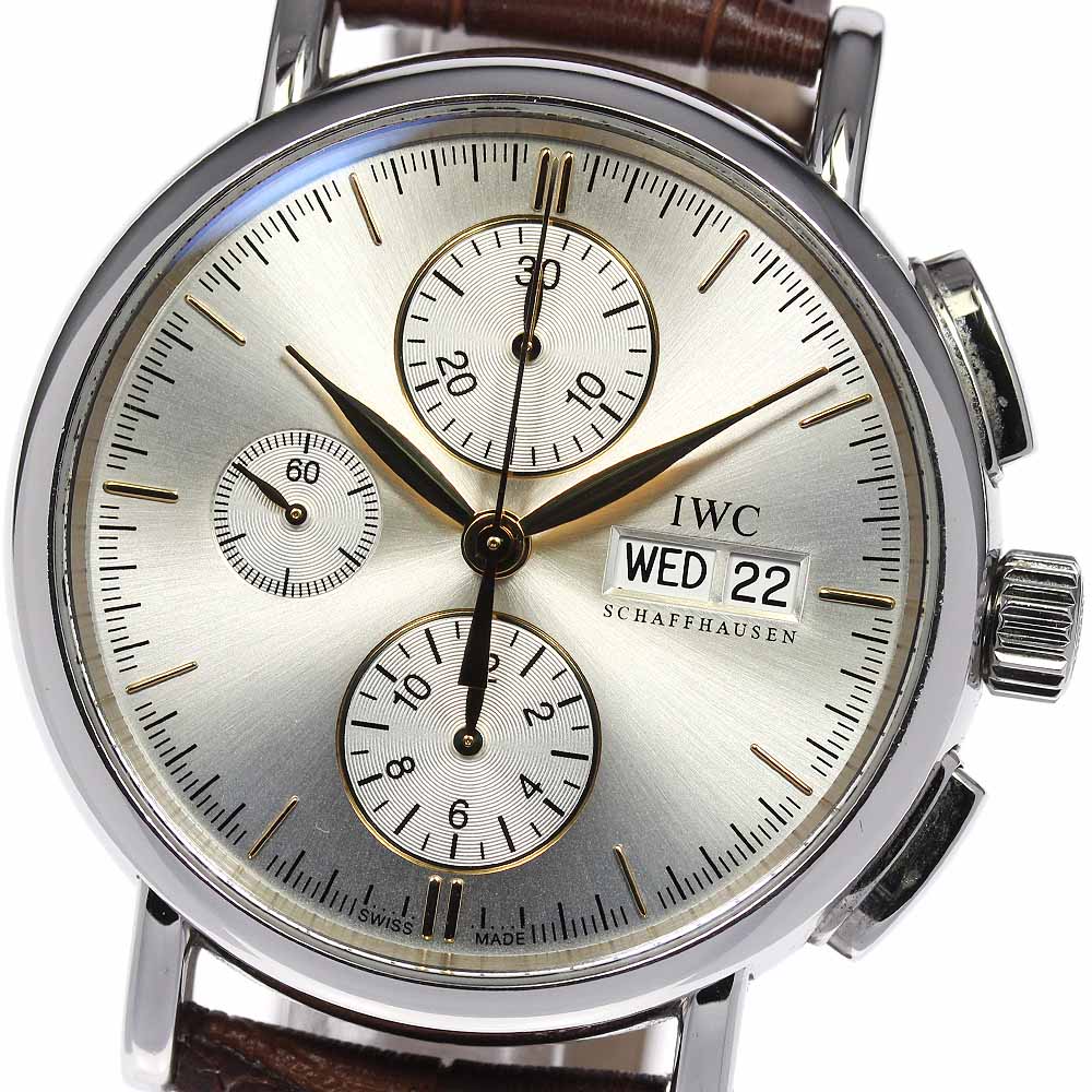 ☆良品【IWC SCHAFFHAUSEN】IWC ポートフィノ クロノグラフ　デイデイト IW378 ...