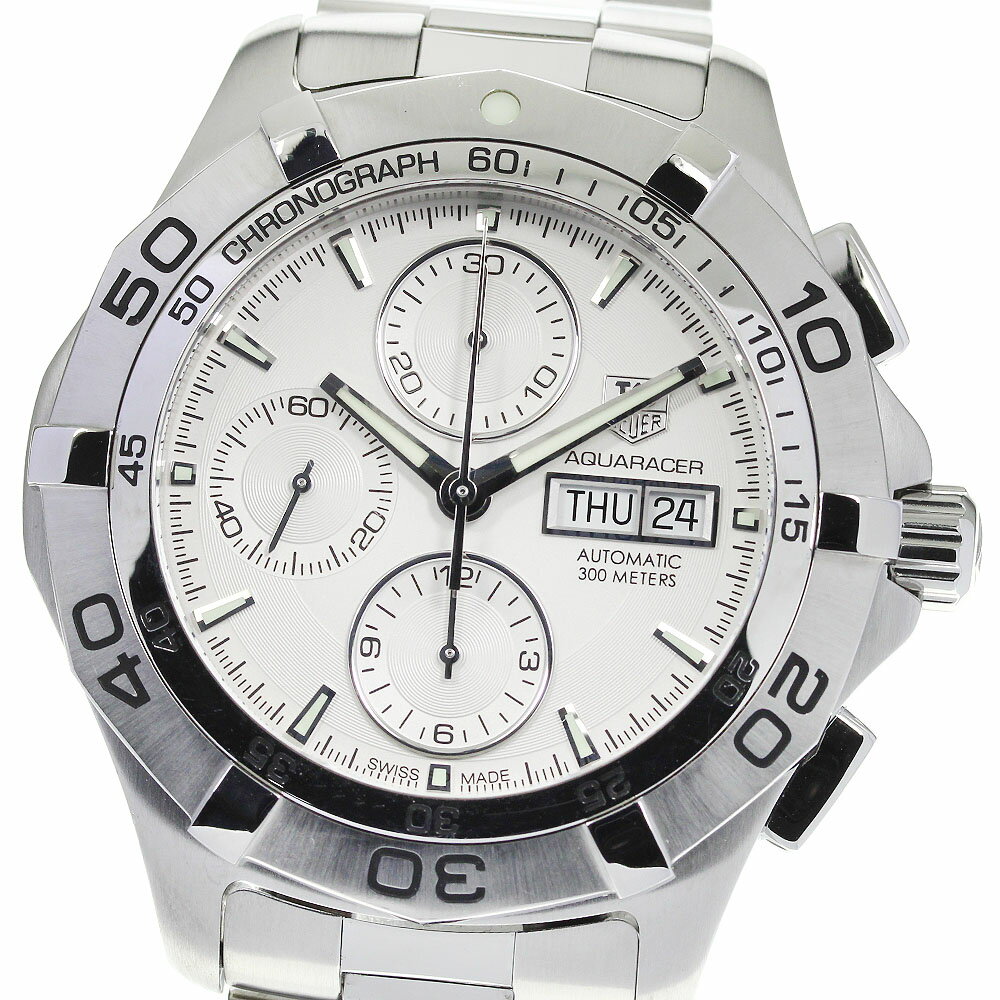 ☆良品★保証書付き【TAG HEUER】タグホイヤー アクアレーサー クロノグラフ デイデイト CA ...