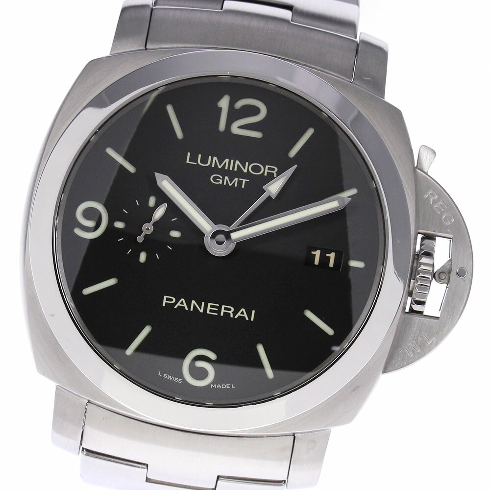 ☆美品★箱・保証書付き【PANERAI】パネライ ルミノール 1950 3デイズ GMT PAM00 ...