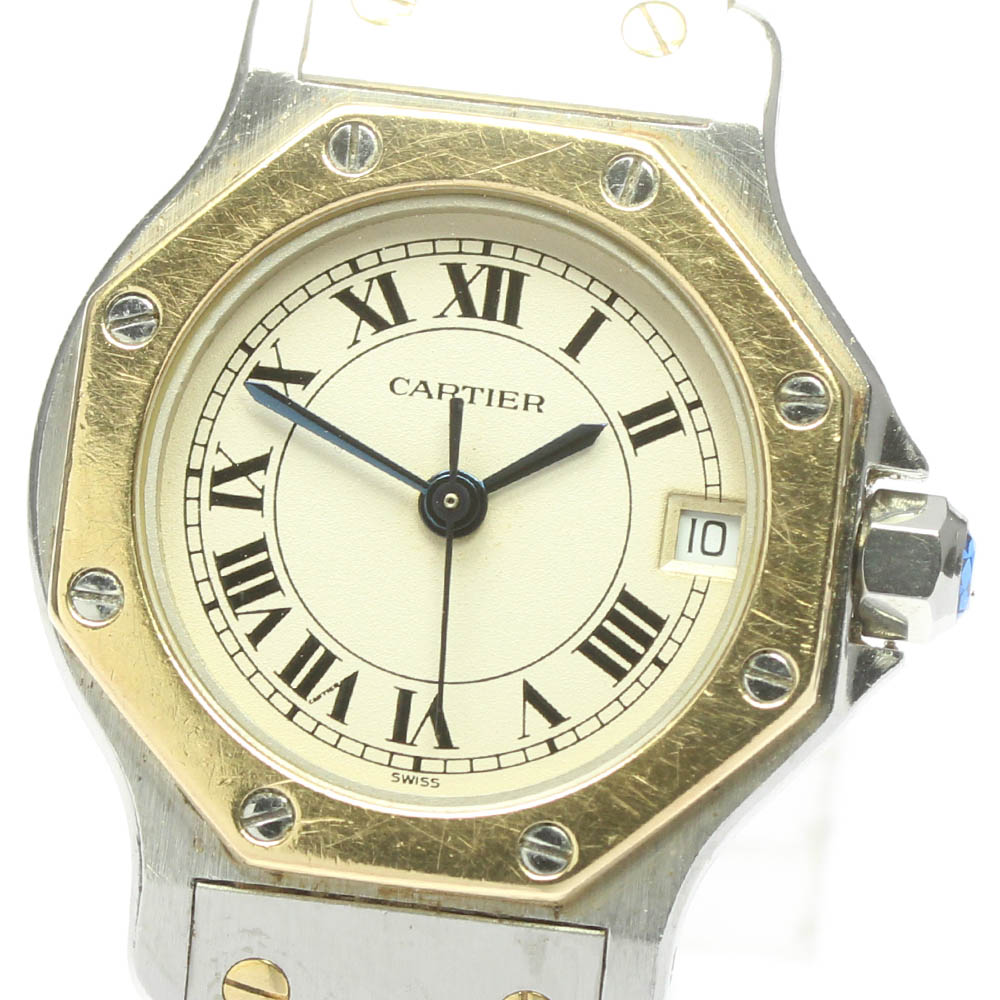 ☆ジャンク【CARTIER】カルティエ サントスオクタゴンSM クォーツ レディース【中古】