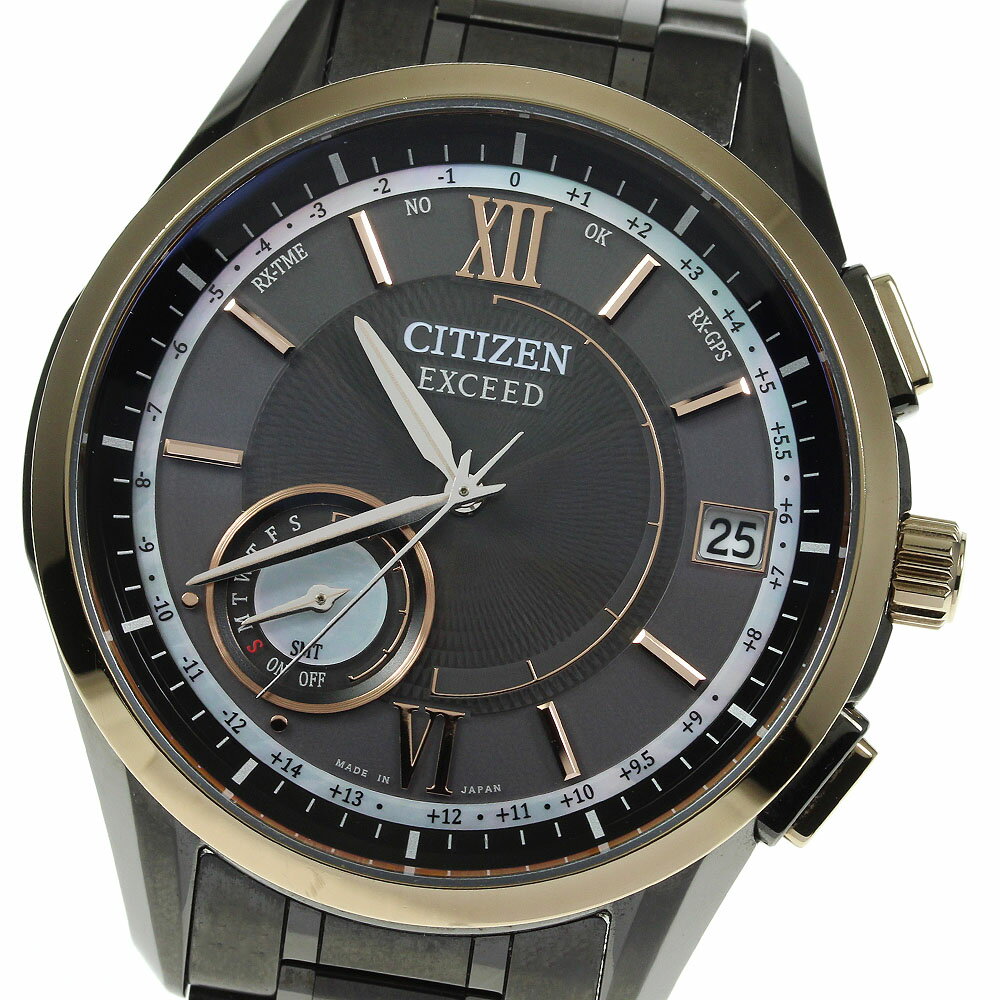 ★箱・保証書付き【CITIZEN】シチズン エクシード エコドライブ CC3055-52F GPS ソーラー電波 メンズ【中古】