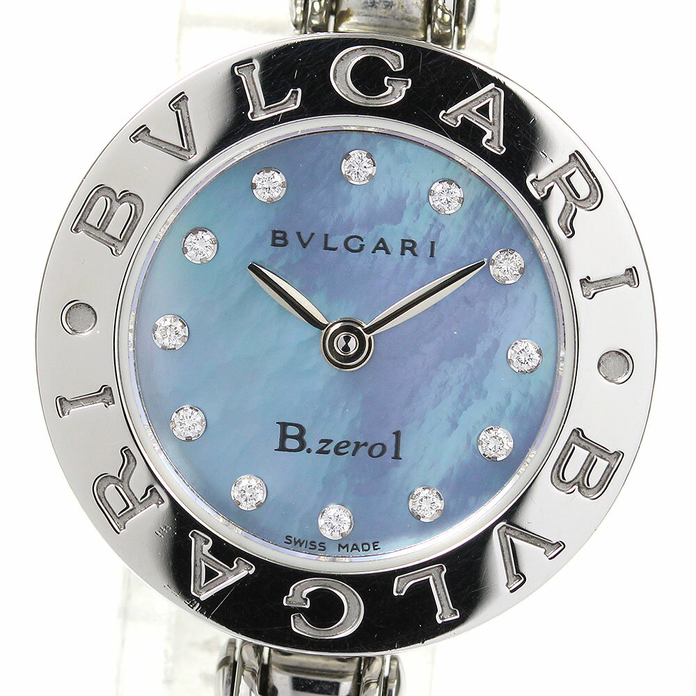 ☆良品★内箱付き【BVLGARI】ブルガリ B-zero1 12Pダイヤ バングル Sサイズ BZ22S クォーツ レディース【ev20】【中古】