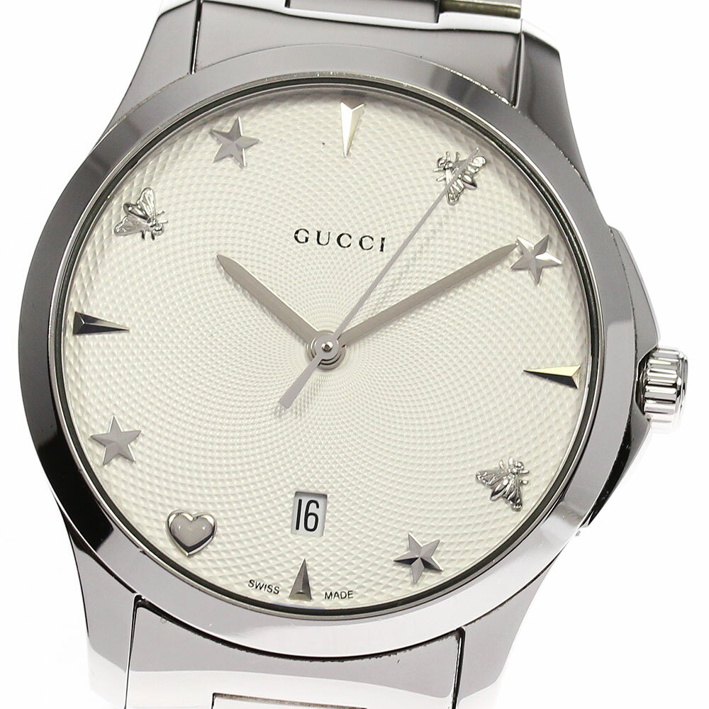 ★箱付き【GUCCI】グッチ126.4/YA1264028デイトクォーツレディース【中古】