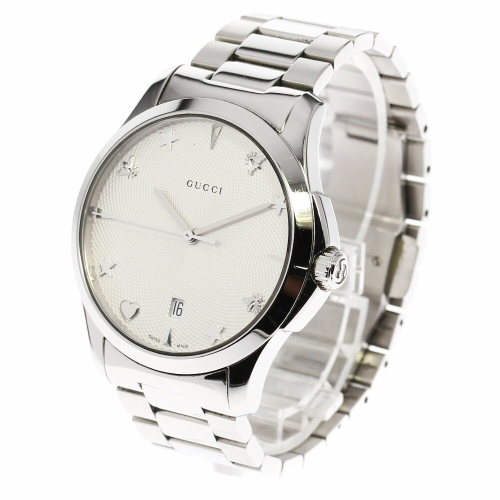 ★箱付き【GUCCI】グッチ126.4/YA1264028デイトクォーツレディース【中古】