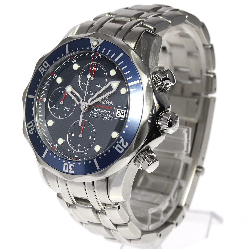 ☆良品★保証書付き【OMEGA】オメガ シーマスター300 クロノグラフ デイト 2225.80 自動巻き メンズ【中古】