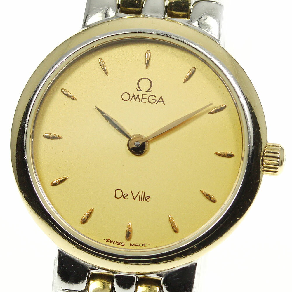 【OMEGA】オメガデビルラウンドクォーツレディース【中古】