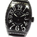 ☆良品【FRANCK MULLER】フランクミュラー トノーカーベックス ブラッククロコ 8880S ...