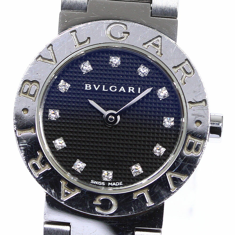 ★箱・保証書付き【BVLGARI】ブルガリ ブルガリブルガリ 12Pダイヤ BB23SS クォーツ  ...