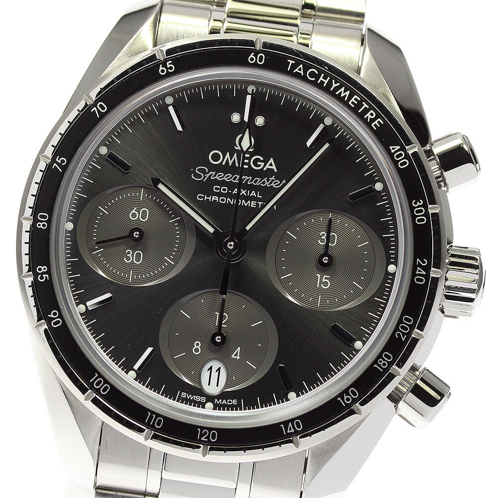 ☆極美品★箱・保証書付き【OMEGA】オメガ スピードマスター 38 コーアクシャル クロノグラフ 324.30.38.50.06.001 自動巻き ボーイズ【中古】