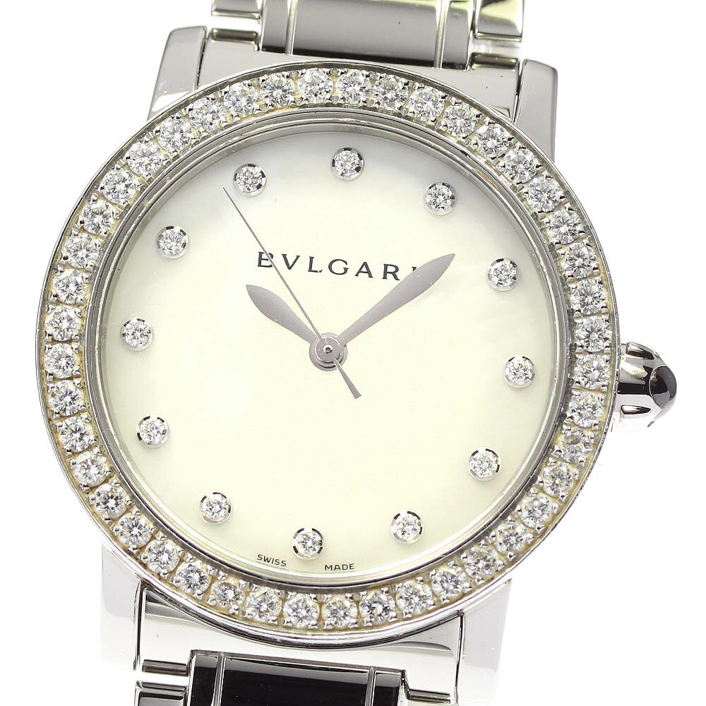 ★保証書付き【BVLGARI】ブルガリ ブルガリブルガリ 12P ダイヤベゼル 102375/BBL33S 自動巻き レディース_697239 【232】【ev20】【中古】