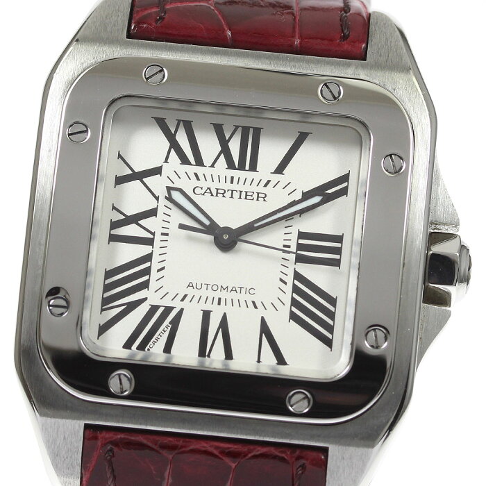 ☆良品【CARTIER】カルティエ サントス100 MM W20126X8 自動巻き レディース_695665【中古】