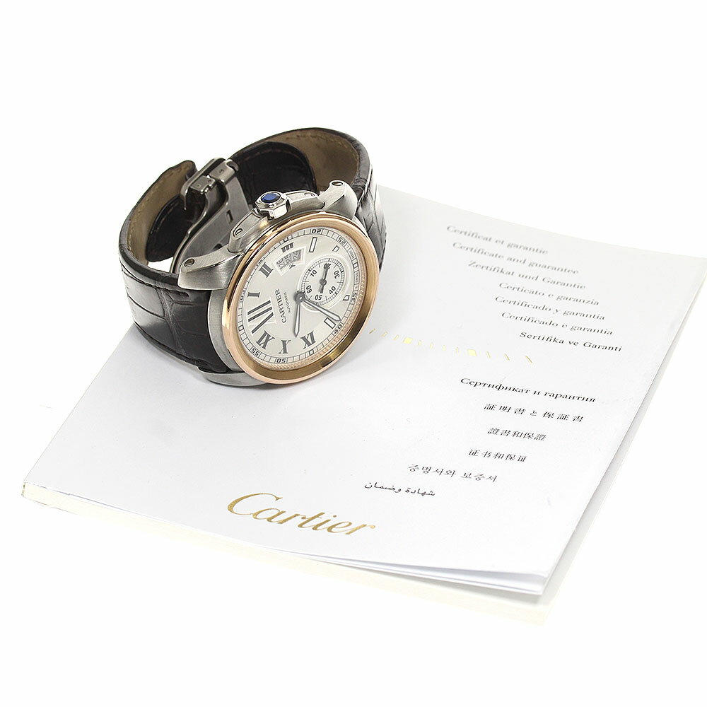 ★保証書付き【CARTIER】カルティエ カリブルドゥカルティエ PGベゼル W7100039 自動巻き メンズ_699873【中古】