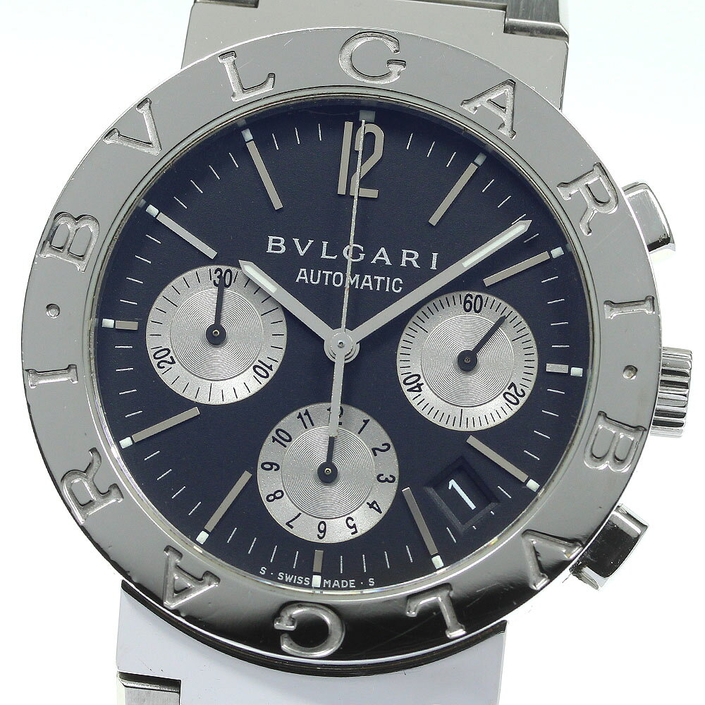 【BVLGARI】ブルガリ ブルガリブルガリ クロノグラフ デイト BB38SSCH 自動巻き メン ...