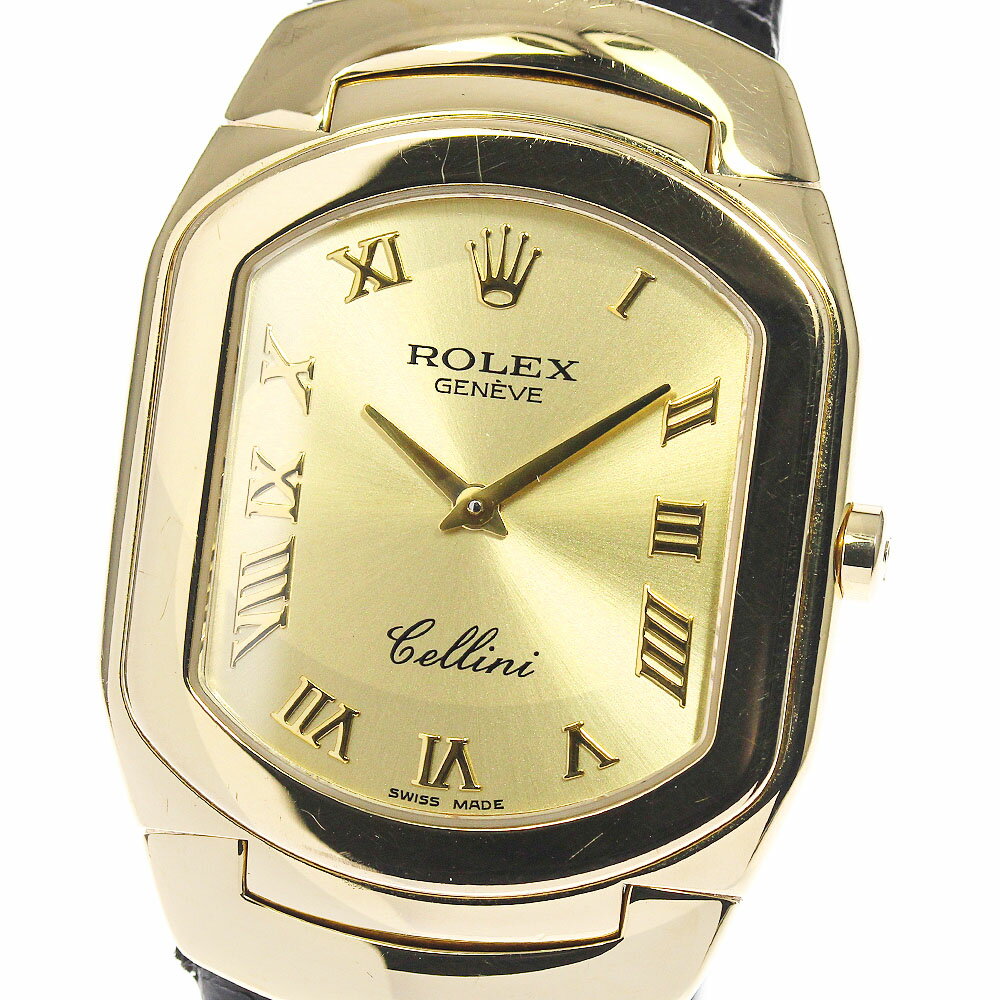 ★保証書付き【ROLEX】ロレックス チェリーニ K18YG 6633/8 クォーツ メンズ_703836【中古】