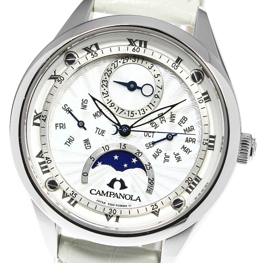 ★箱・保証書付き【CITIZEN】シチズン カンパノラ 170本限定 ムーンフェイズ 6300-T023681/EC4000-11W クォーツ レディース_709577【中古】