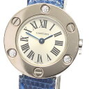 カルティエ CARTIER WE800131 ラブウォッチ K18WG 3Pダイヤ クォーツ レディース _713429【ev20】【中古】