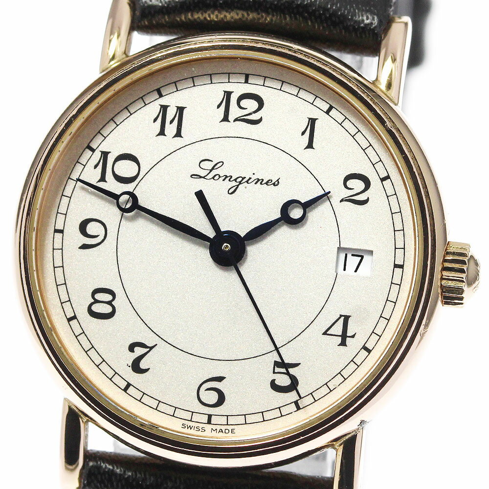 【LONGINES】ロンジン プレザンス ヘリテージ K18PG デイト L4.267.8 自動巻き レディース_715231【中古】