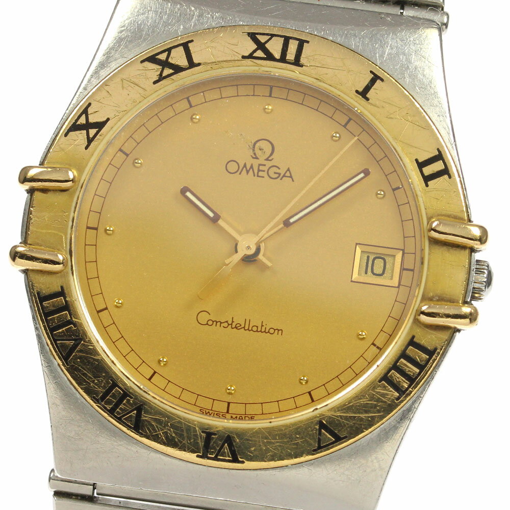 【OMEGA】オメガ コンステレーション YGベゼル デイト クォーツ メンズ_715932【中古】