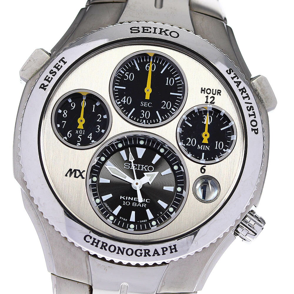 ☆訳あり★保証書付き【SEIKO】セイコー キネティッククロノ クロノグラフ 9T82-0A80/SATX003 オートクォーツ メンズ_711704【中古】のサムネイル