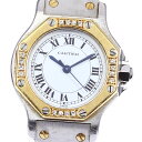 【CARTIER】カルティエ サントスオクタゴンSM アフターダイヤベゼル 自動巻き レディース_730098【中古】