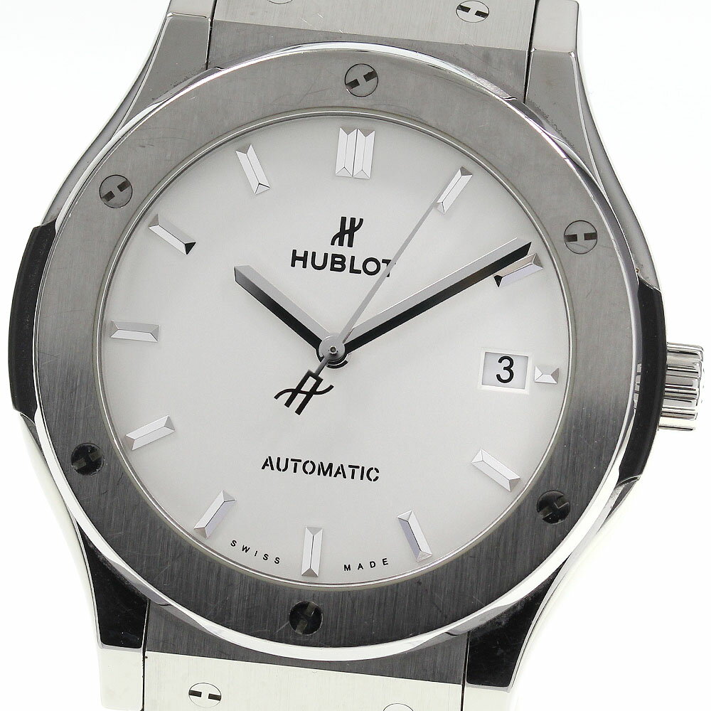 ★箱・保証書付き【HUBLOT】ウブロ クラシック・フュージョン チタニウム オパリン 511.NX.2611.LR 自動巻き メンズ_734159【中古】