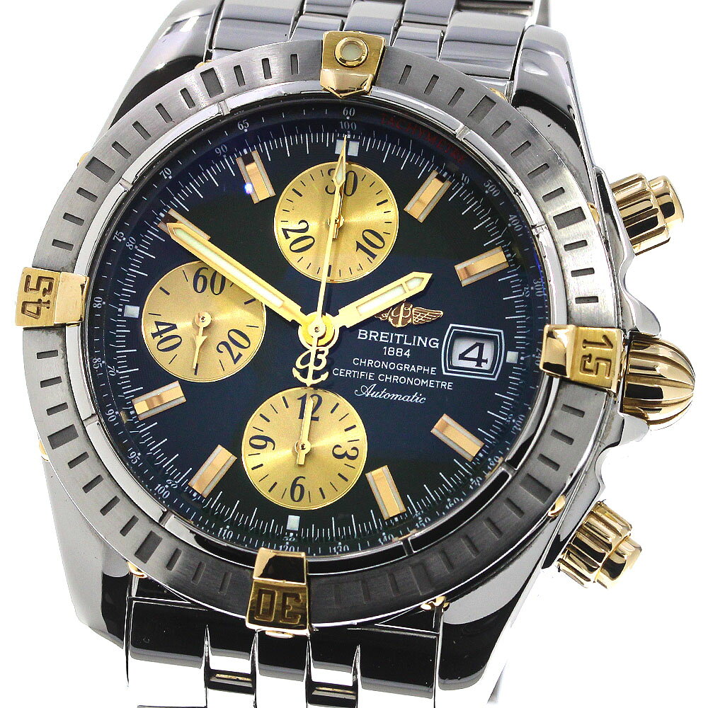 ☆美品 ★保証書付き【BREITLING】ブライトリング クロノマット エボリューション ビコロ クロノグラフ B13356 自動巻き メンズ_732916【中古】
