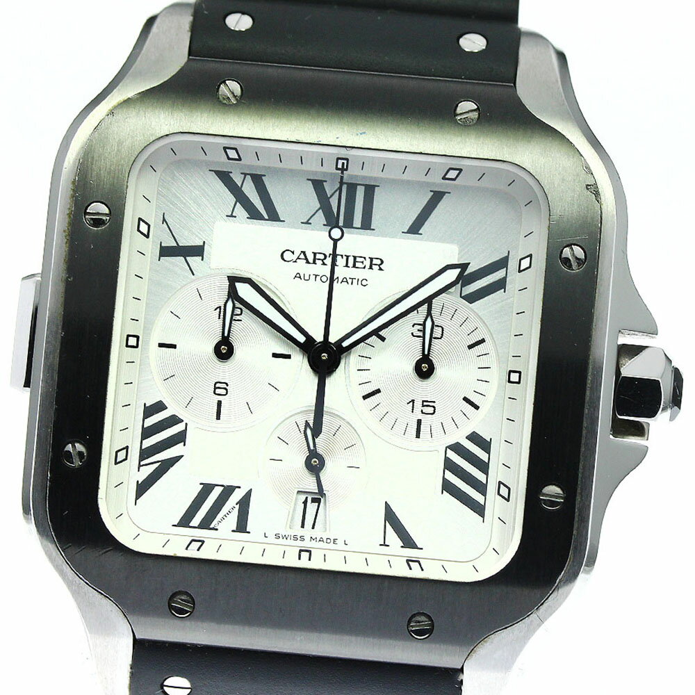 【CARTIER】カルティエ サントス ドゥ カルティエ クロノグラフ XL WSSA0017 自動巻き メンズ_735165【ev15】【中古】